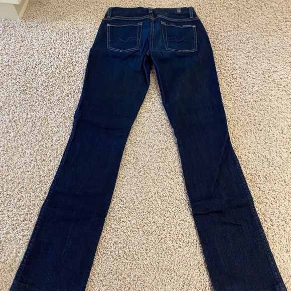 7 For All Mankind Dark Blue Straight Leg Jeans - Picture 1 of 7